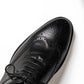 Long wing tip brogue oxford in black, amoy in black