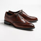 Long wing tip brogue oxford in mid tan, amoy in mid tan