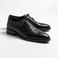 Quarter brogue captoe oxford in black, Anson in black