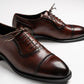 Quarter brogue captoe oxford in brown red, Anson in brown red