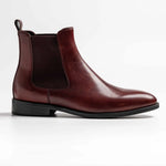 chelsea boots in brown red, clarke in brown red