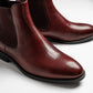 chelsea boots in brown red, clarke in brown red