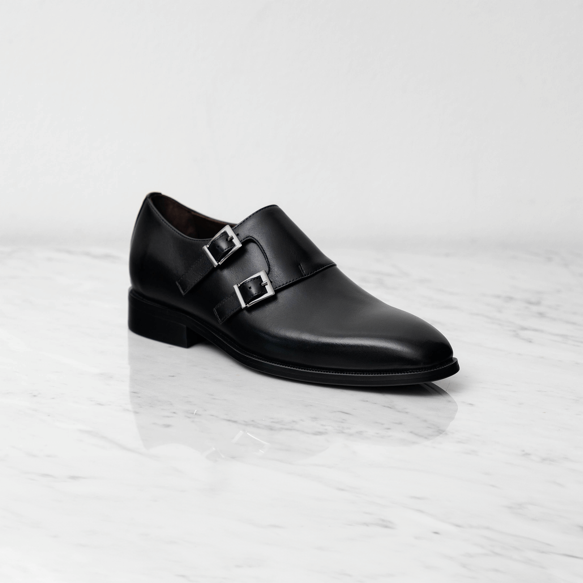 Double Monkstrap Shoe, Cross in Black