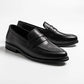 classic round toe penny loafer in black, duxton in black