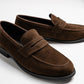 classic round toe penny loafer in coffee, duxton in coffee