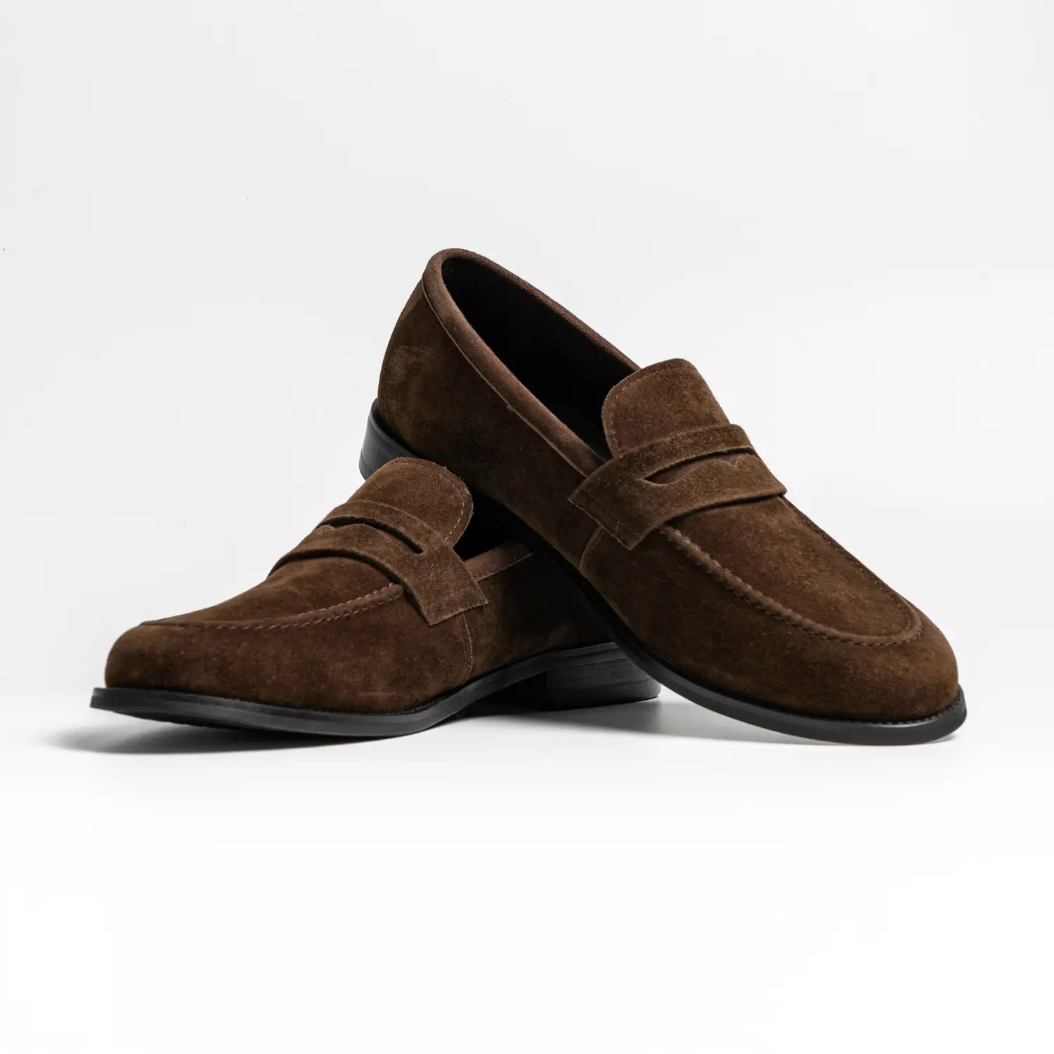 classic round toe penny loafer in coffee, duxton in coffee