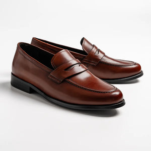 classic round toe penny loafer in mid tan, duxton in mid tan