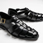 Sartorial sandals in black, gardens in black