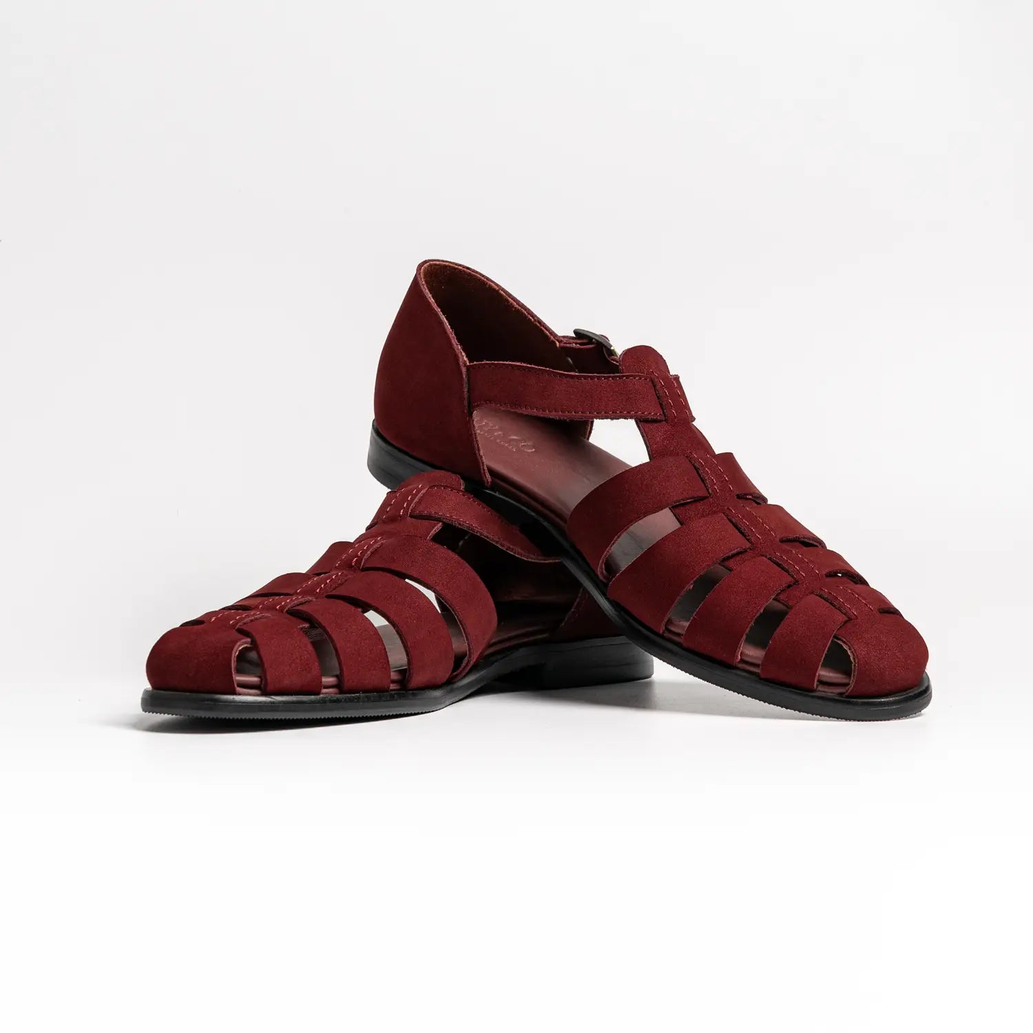 Sartorial sandals in burgundy, gardens in burgundy