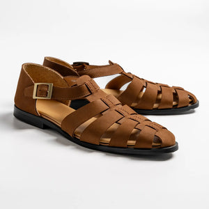 Sartorial sandals in mid tan, gardens in mid tan