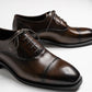 Quarter brogue oxford captoe in coffee, havelock in coffee