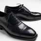 Quarter brogue oxford captoe in midnight, havelock in midnight