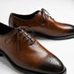 Wholecut medallion oxford in mid tan, shenton in mid tan