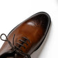 Wholecut medallion oxford in mid tan, shenton in mid tan