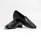 Short Tongue Belgium Penny Loafer, Tras in Black