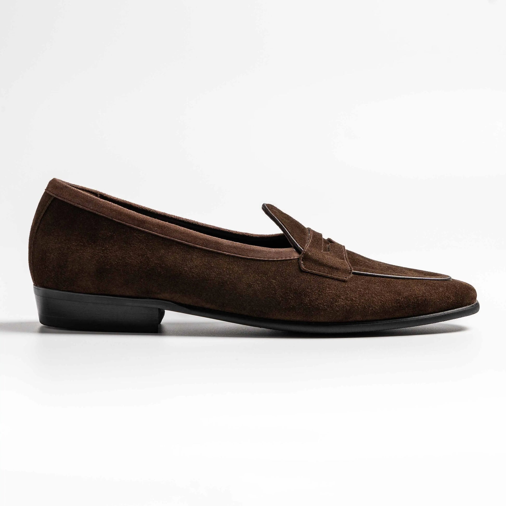 Short Tongue Belgium Penny Loafer, Tras in Coffee