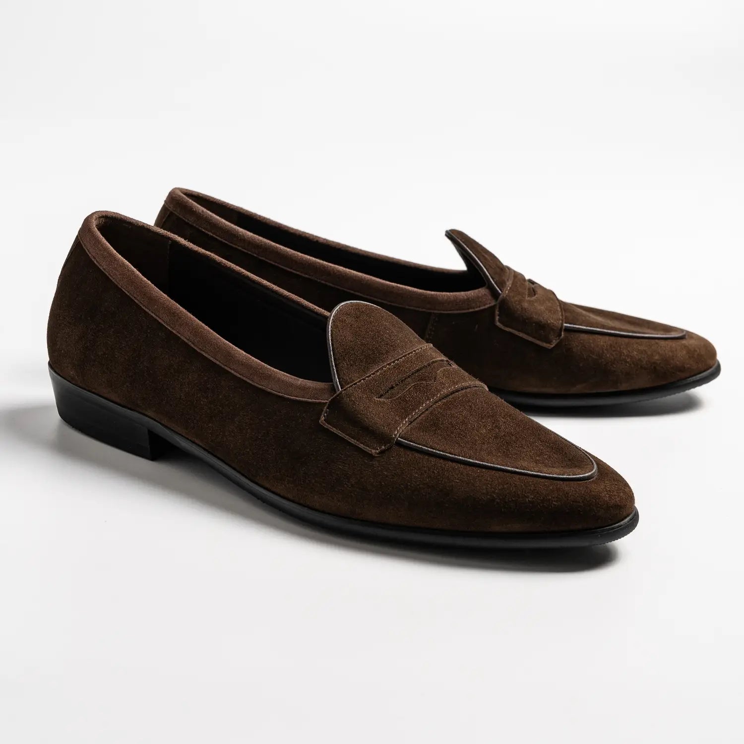 Short Tongue Belgium Penny Loafer, Tras in Coffee