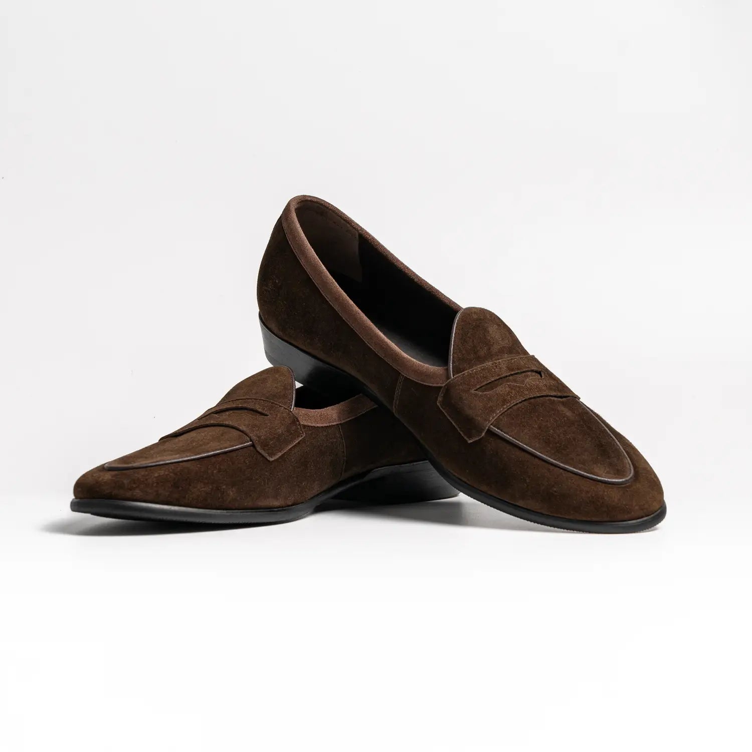 Short Tongue Belgium Penny Loafer, Tras in Coffee