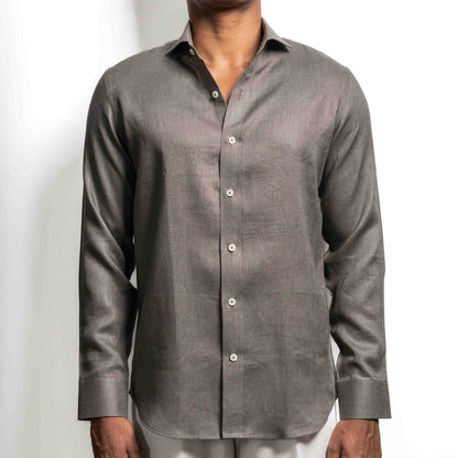 Grey Grass Linen Shirt