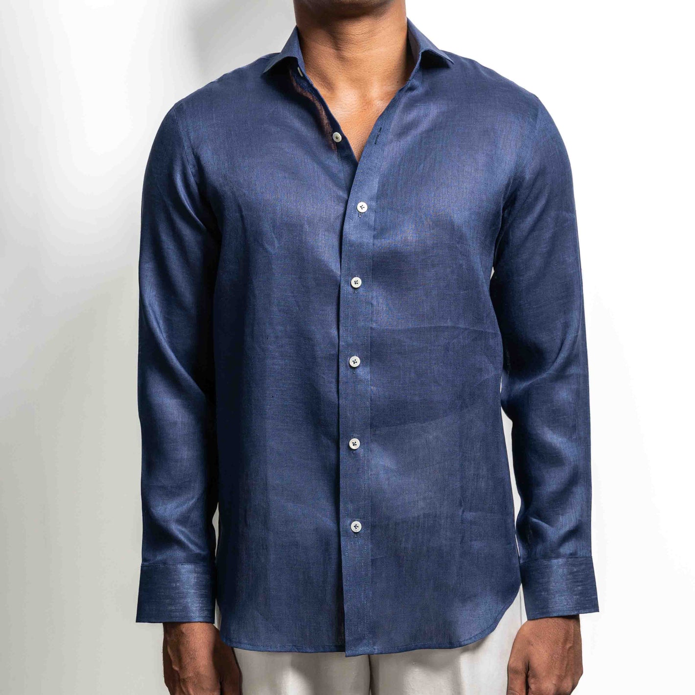 Navy Linen Shirt